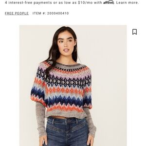 Free People Multicolor Chevron Knit Sweater